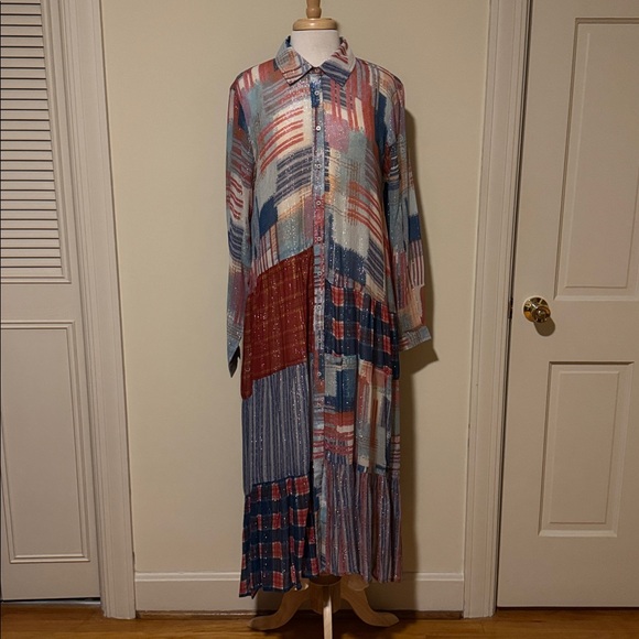 Tolani Multicolor Long Sleeve Maxi Dress - Picture 4 of 15